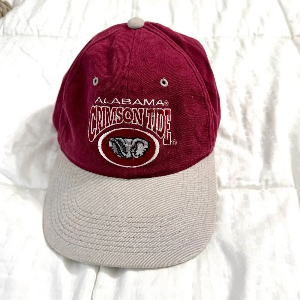 Vintage Alabama Crimson Tide Hat –Red & Gray Signature Collection Adjustable Cap